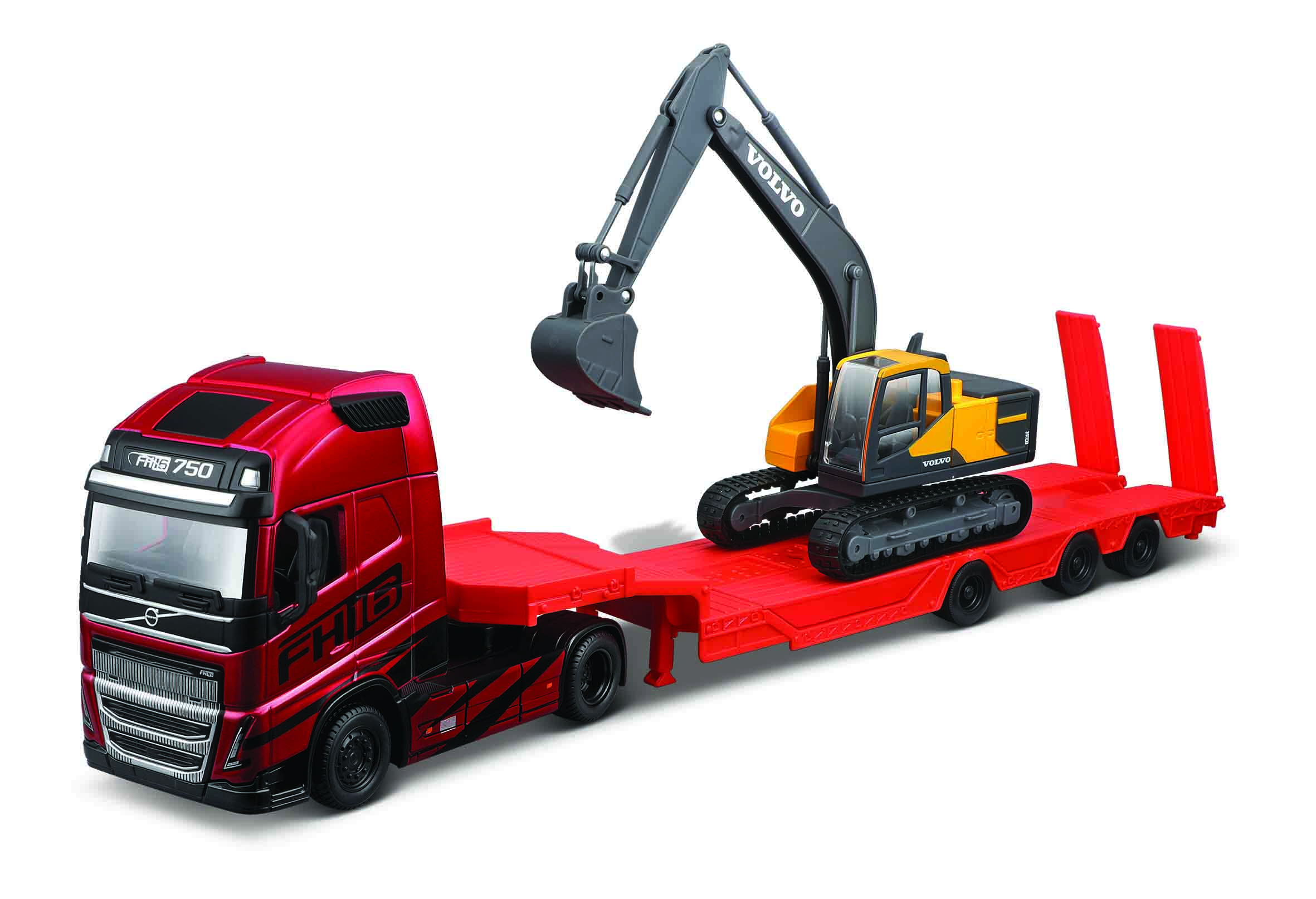 1:43 Volvo FH16 Globetrotter 750XXL / EC220E 