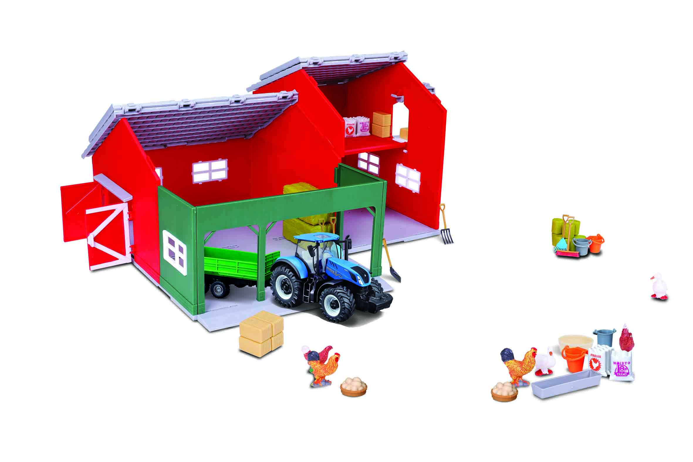 Farmland 10CM Barn & Tractor Set